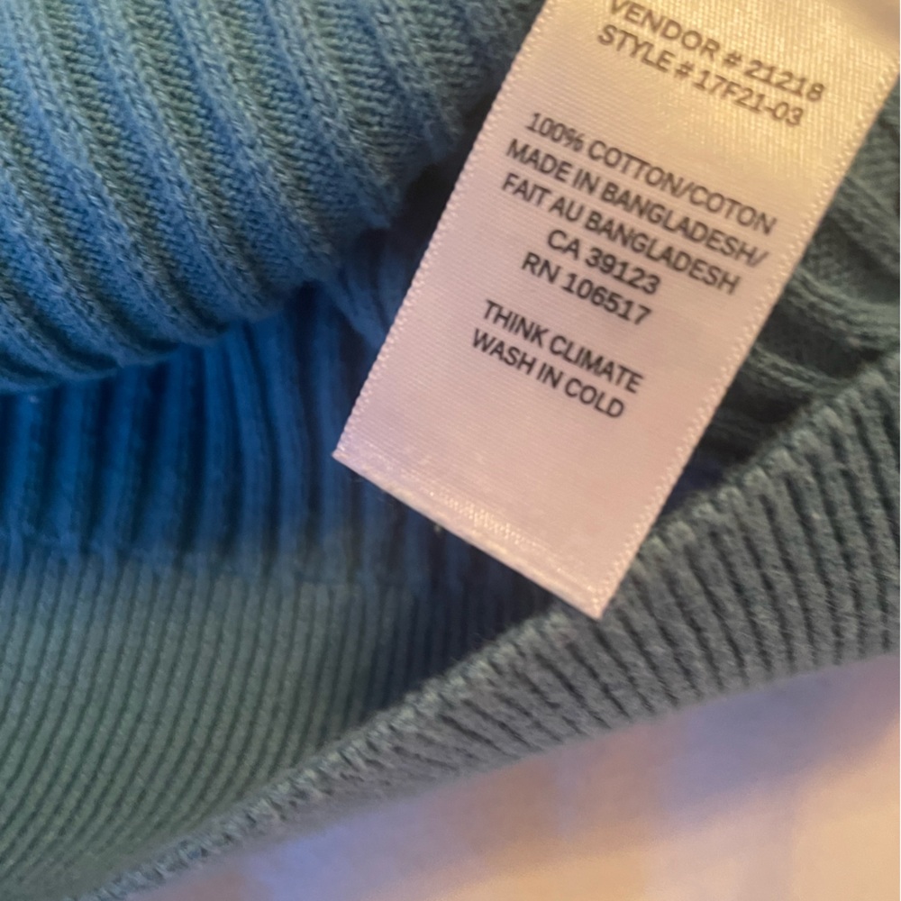 Northern Reflections 100% cotton | Blue Ribbed Women's Sweater - Picture 3 of 5